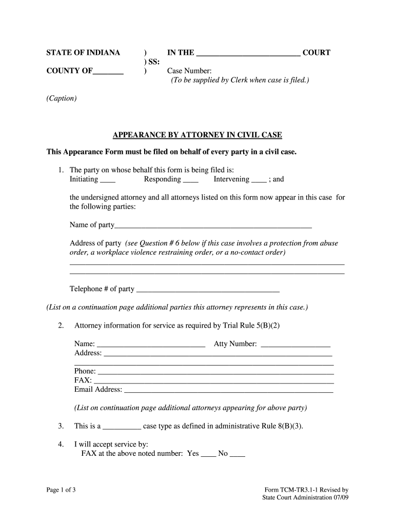Printable Court Forms Indiana Fill Out amp Sign Online DocHub