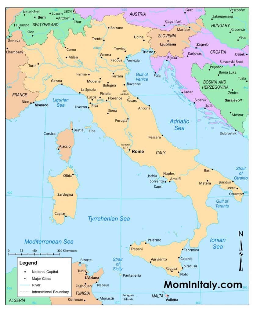 PRINTABLE MAP OF ITALY Black amp White And Color Versions Mom In 