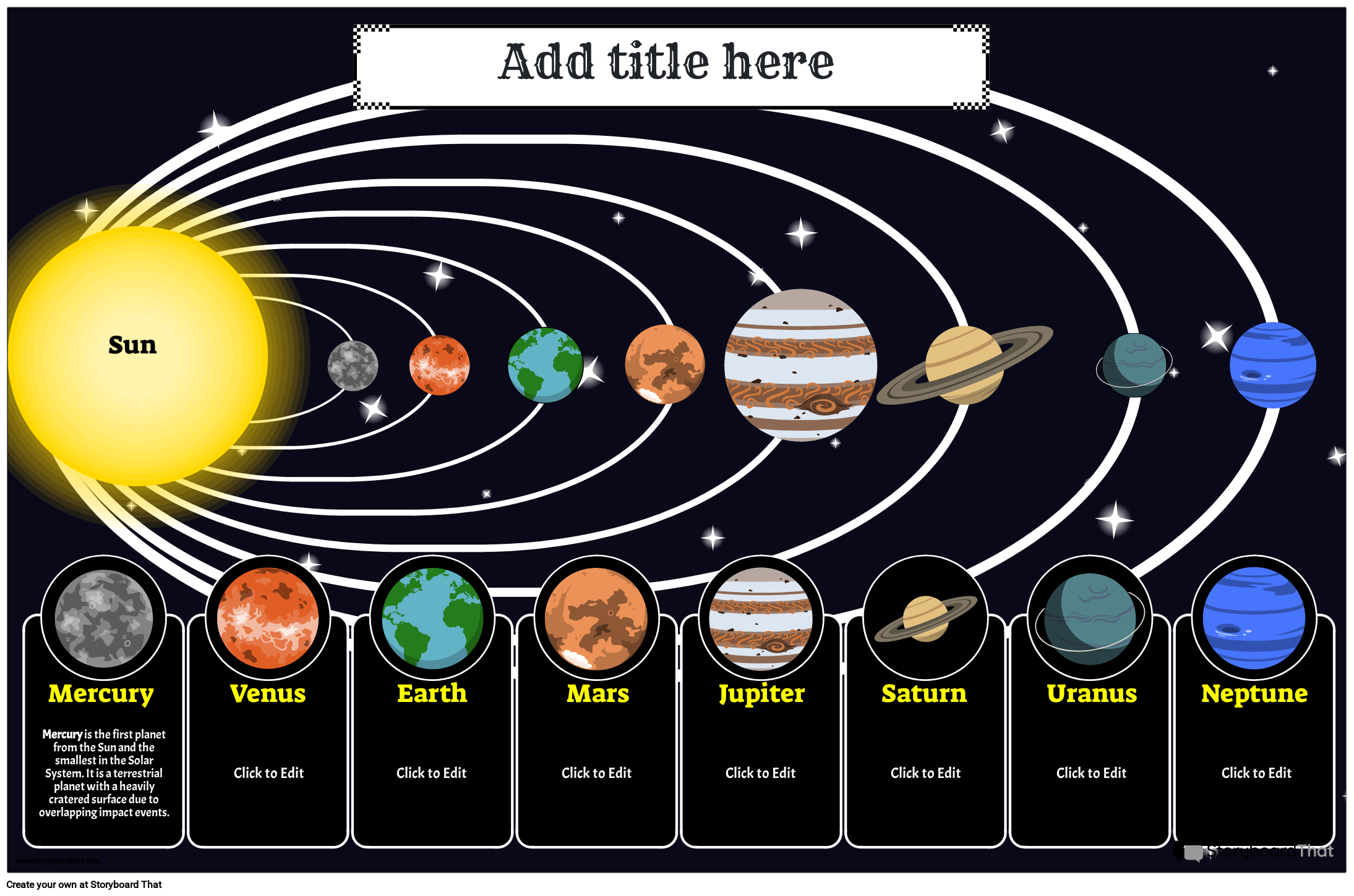 Printable Order Of Planets Infographic Storyboard