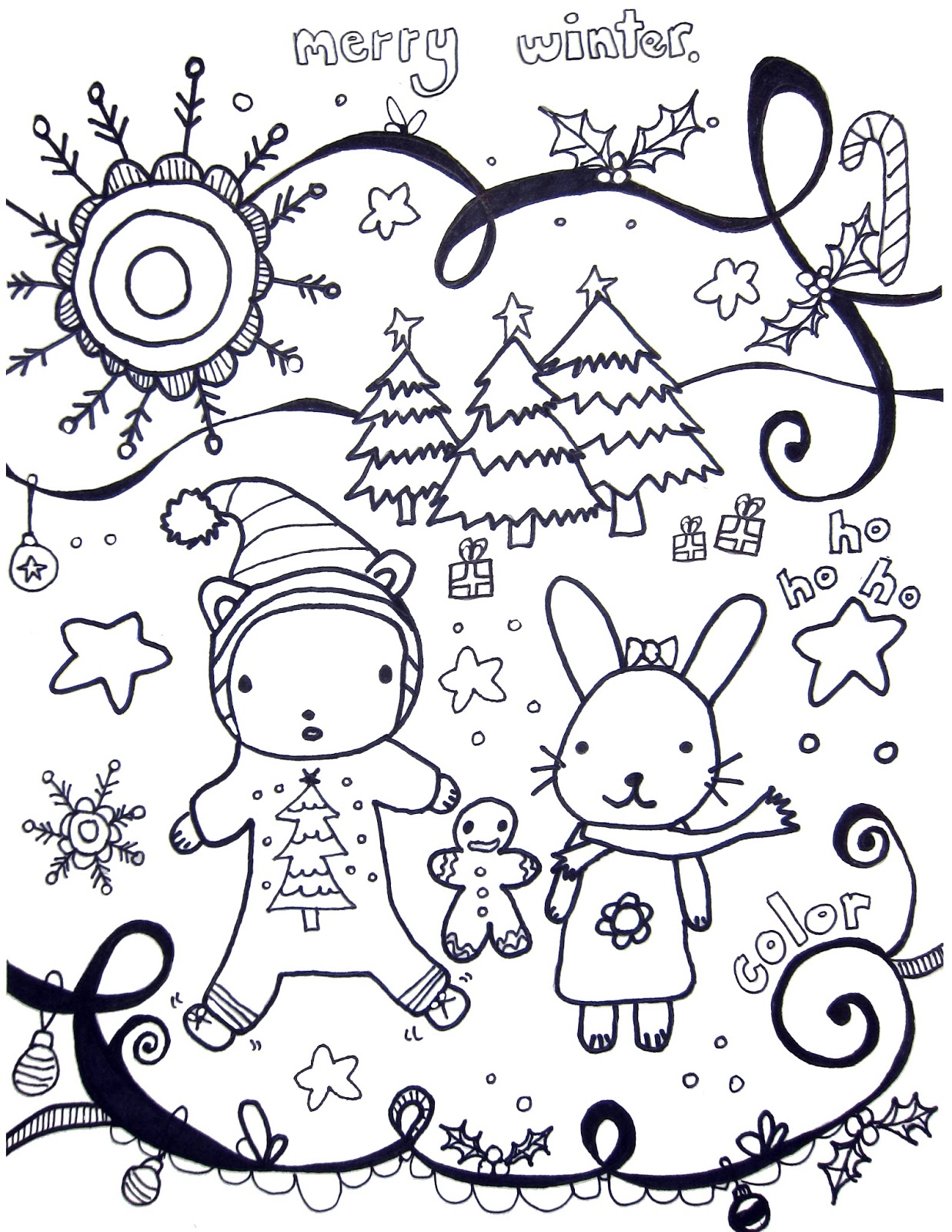 Winter Printable Coloring Sheets