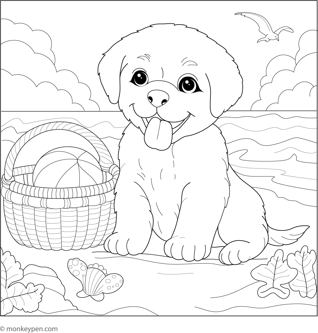 Puppy At The Beach