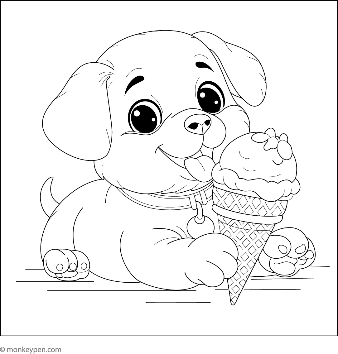 Puppy With An Icecream