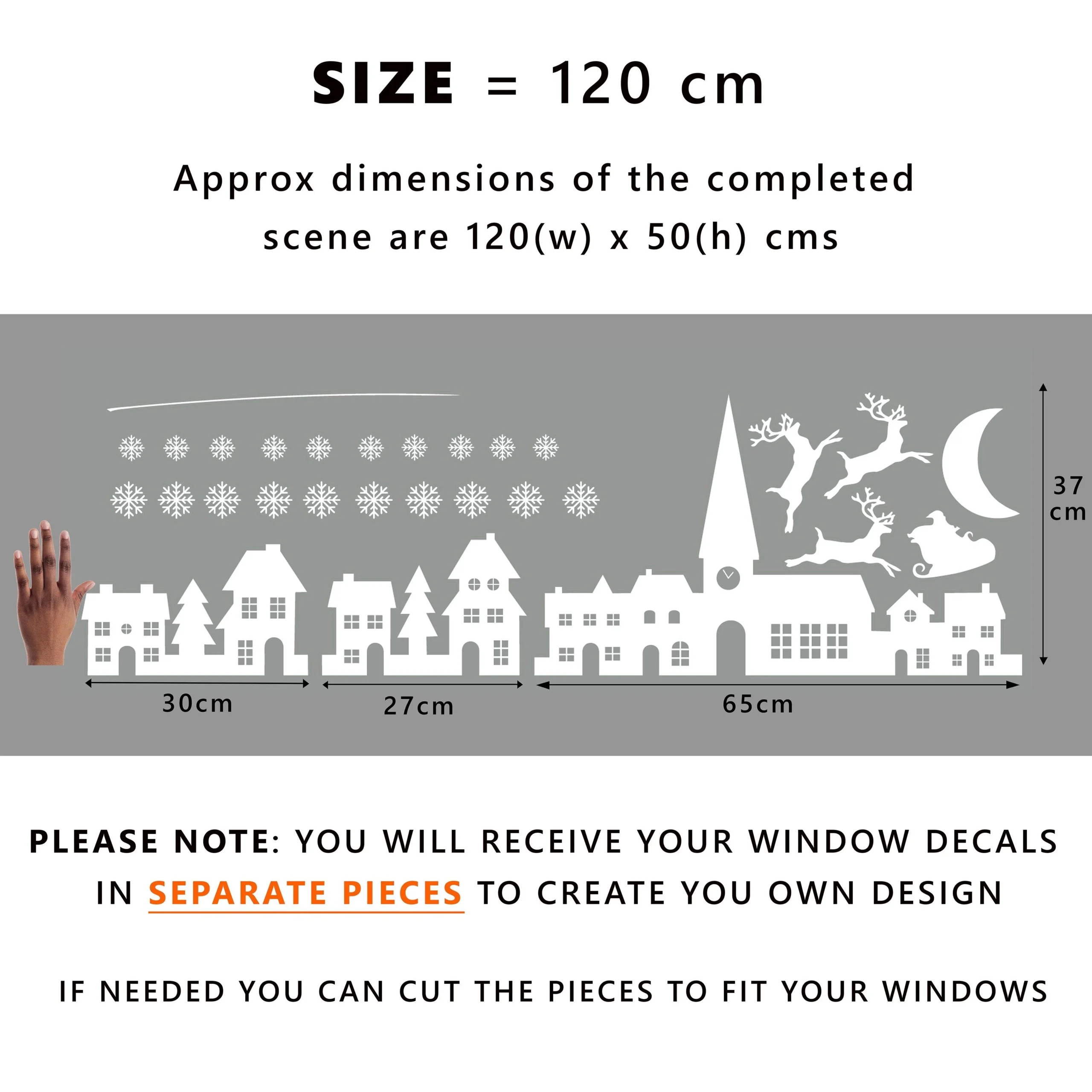 Santa amp Christmas Village Window Decal Dizzy Duck Designs