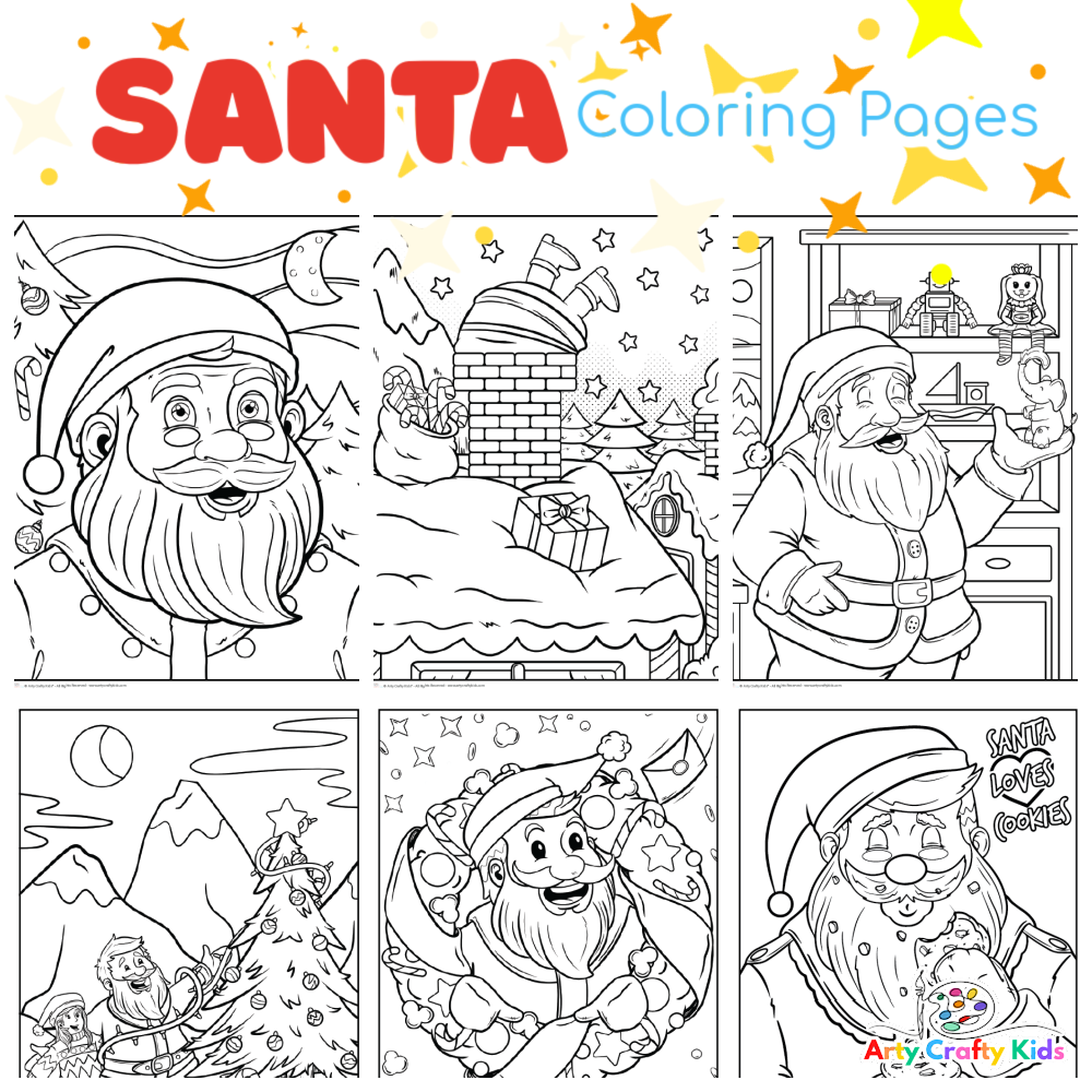 santa coloring pages free santa coloring book arty crafty kids