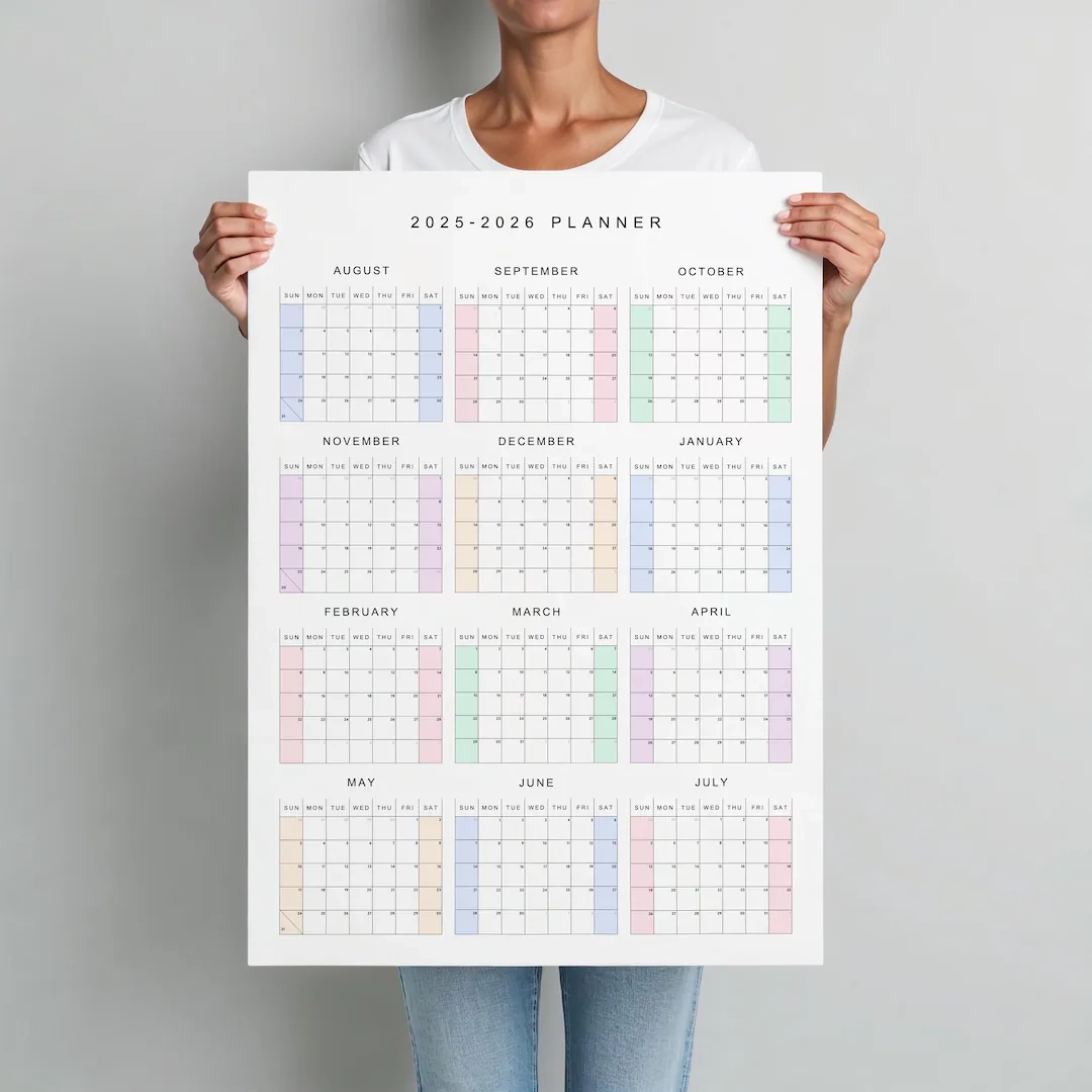 Schuljahreskalender 2025 2026 Poster Aug 25 Jul 26 Sonntag 