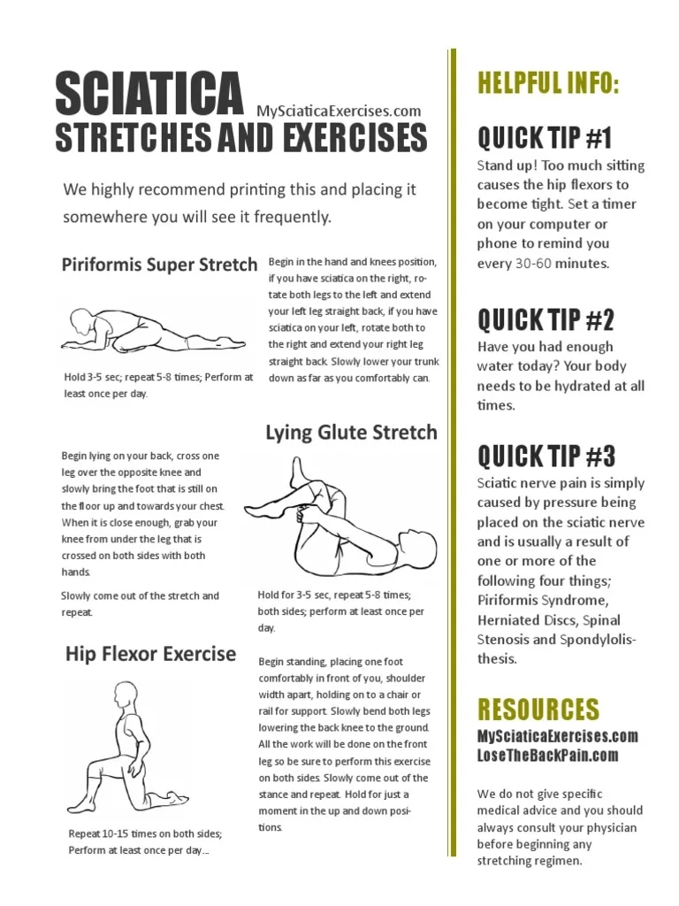 Printable Sciatica Exercises