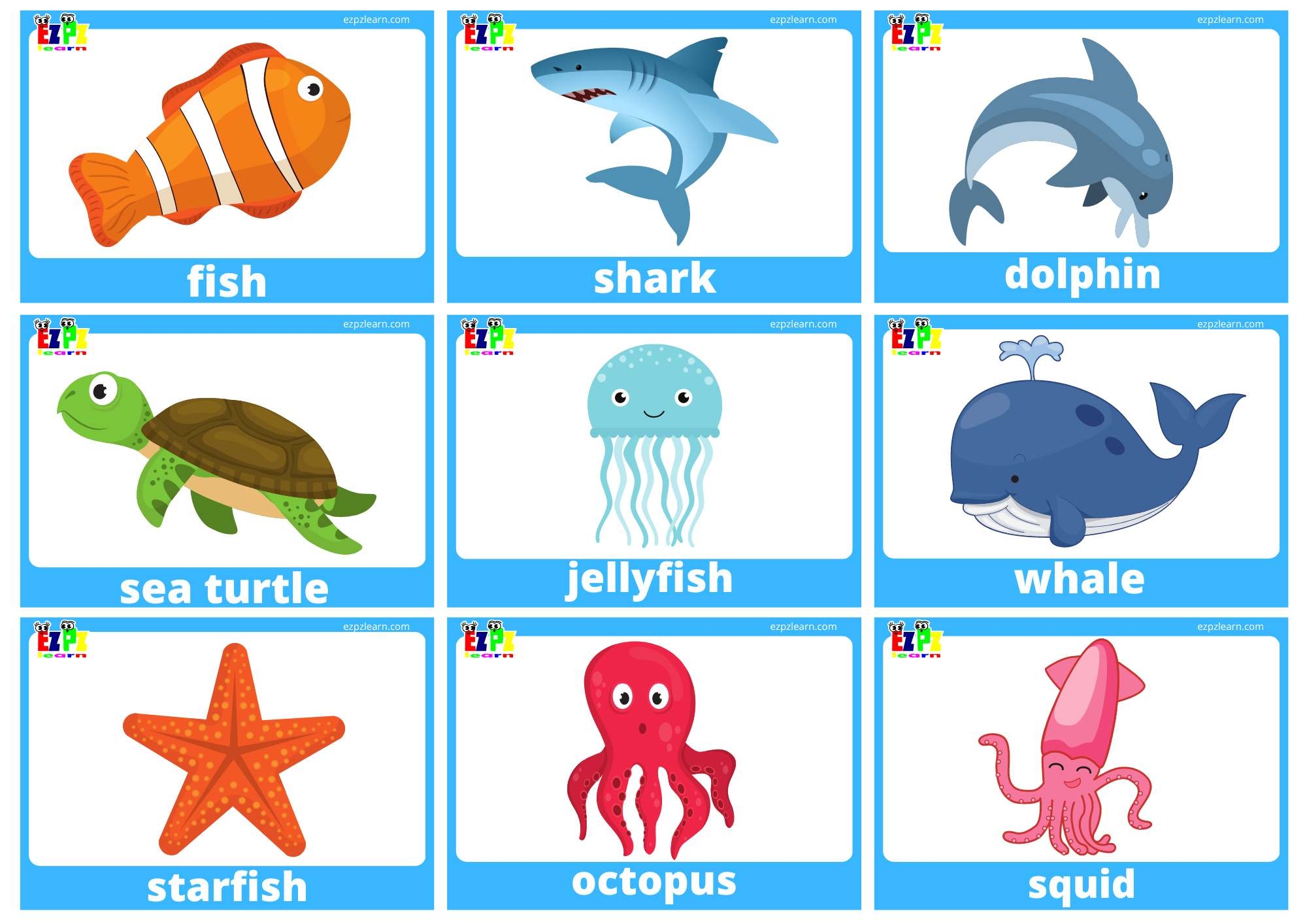 Sea Creatures Ezpzlearn