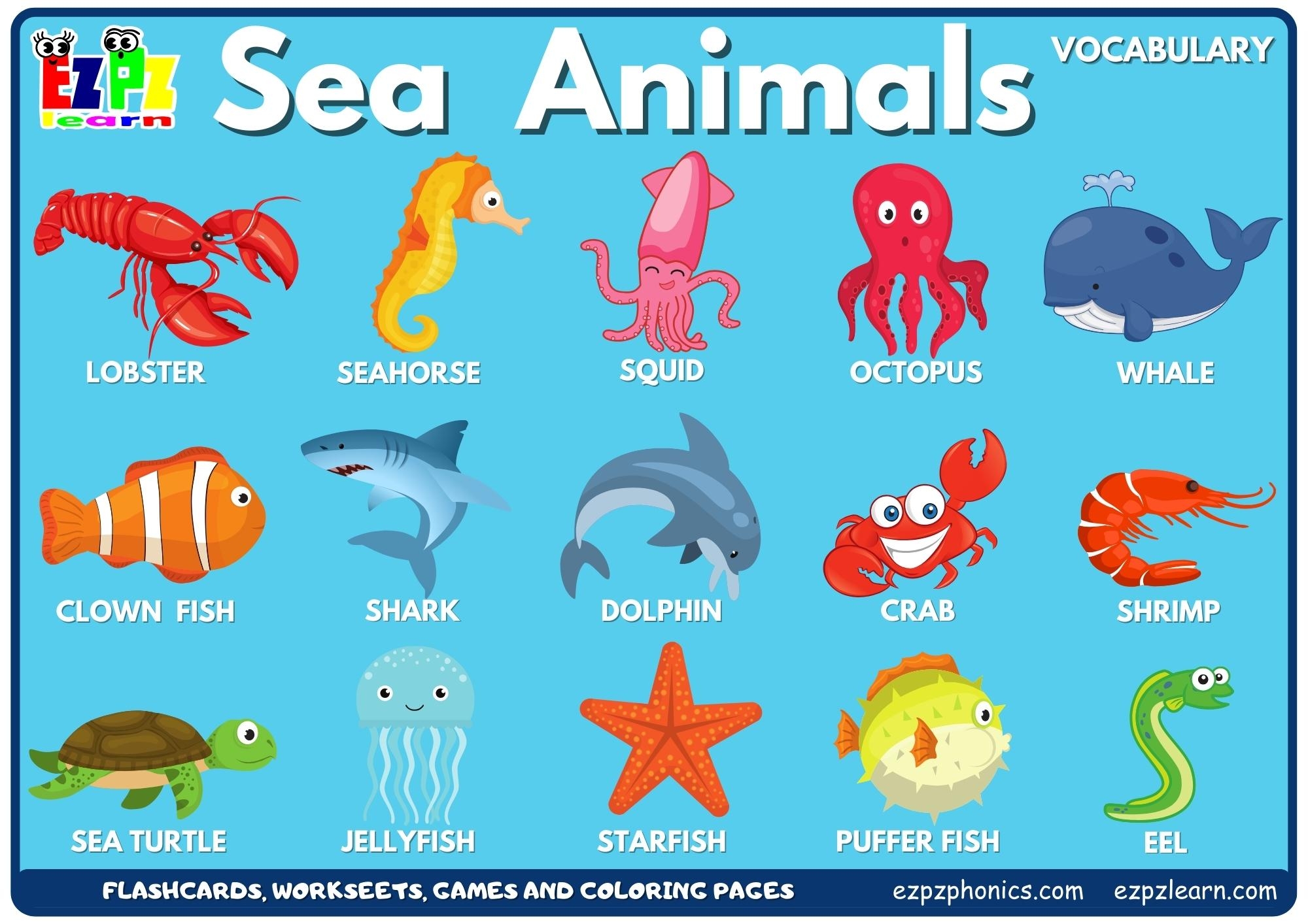 Sea Creatures Ezpzlearn