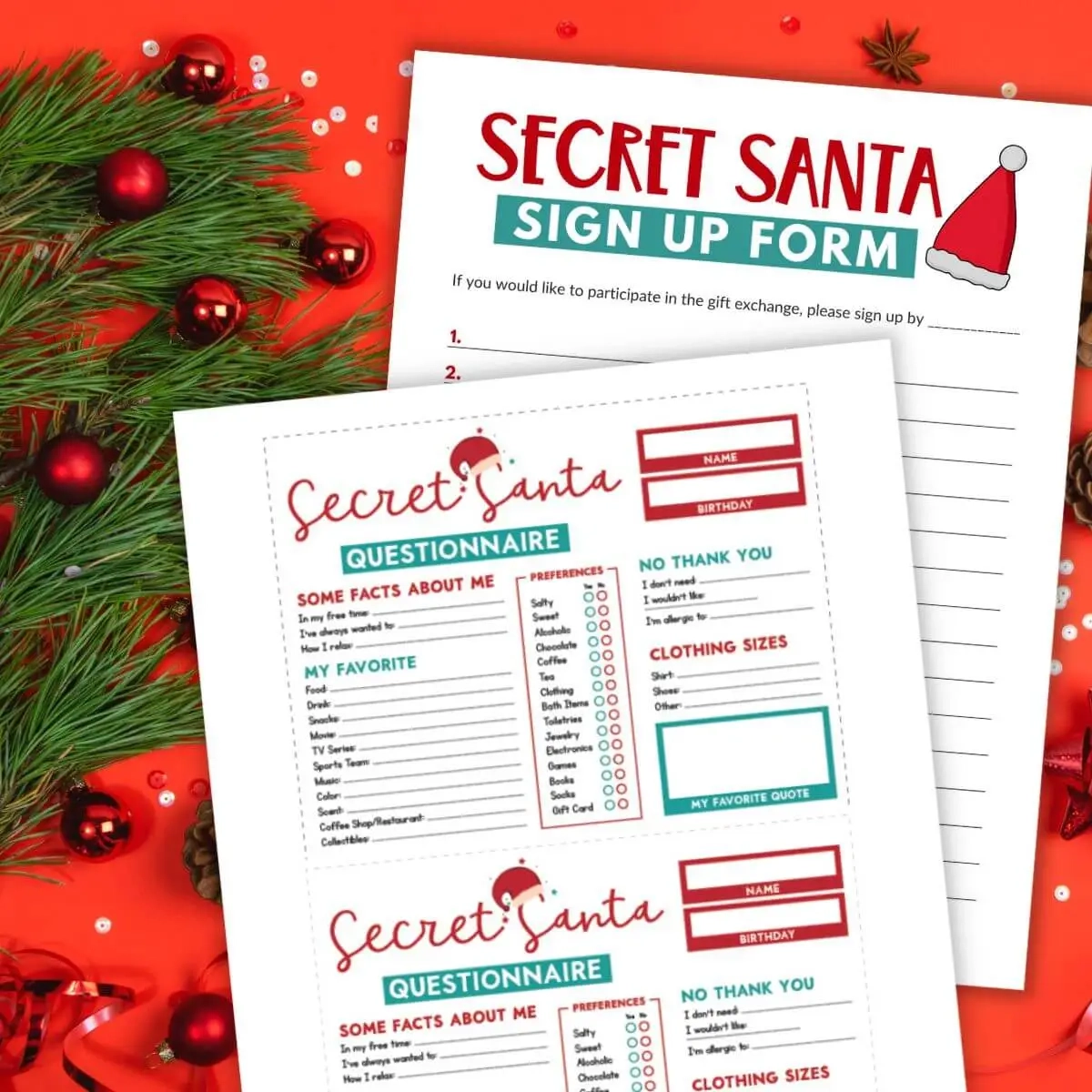 Secret Santa Cards Printable Free Printable Party Favors