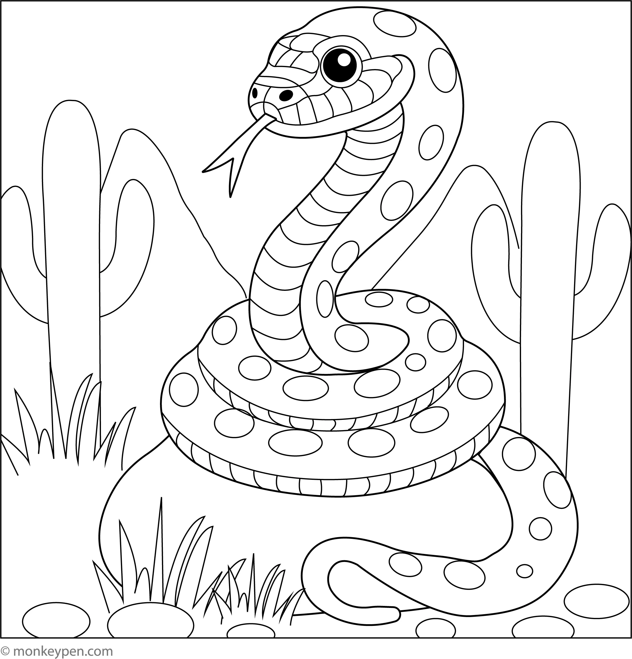 Printable Coloring Pages Of Snakes
