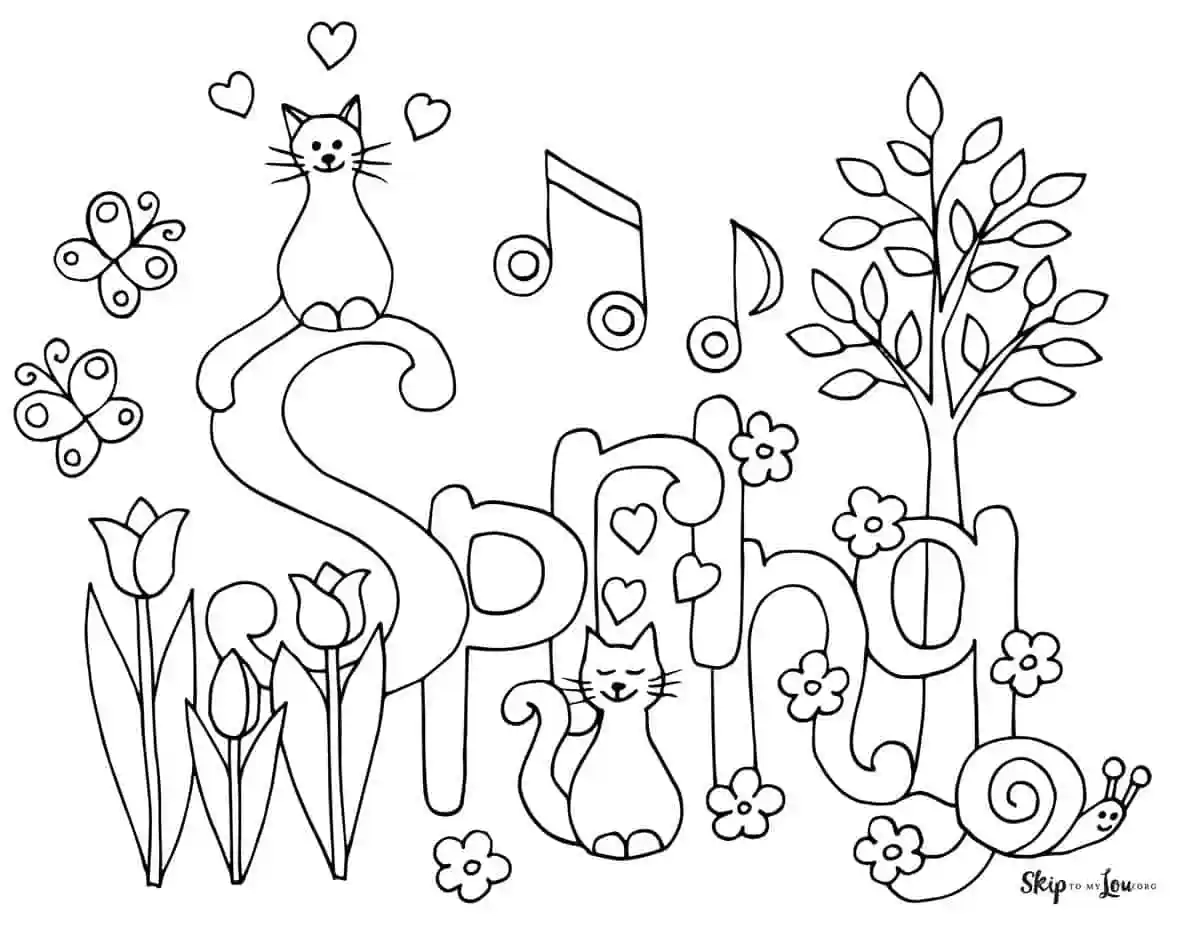 Printable Coloring Spring