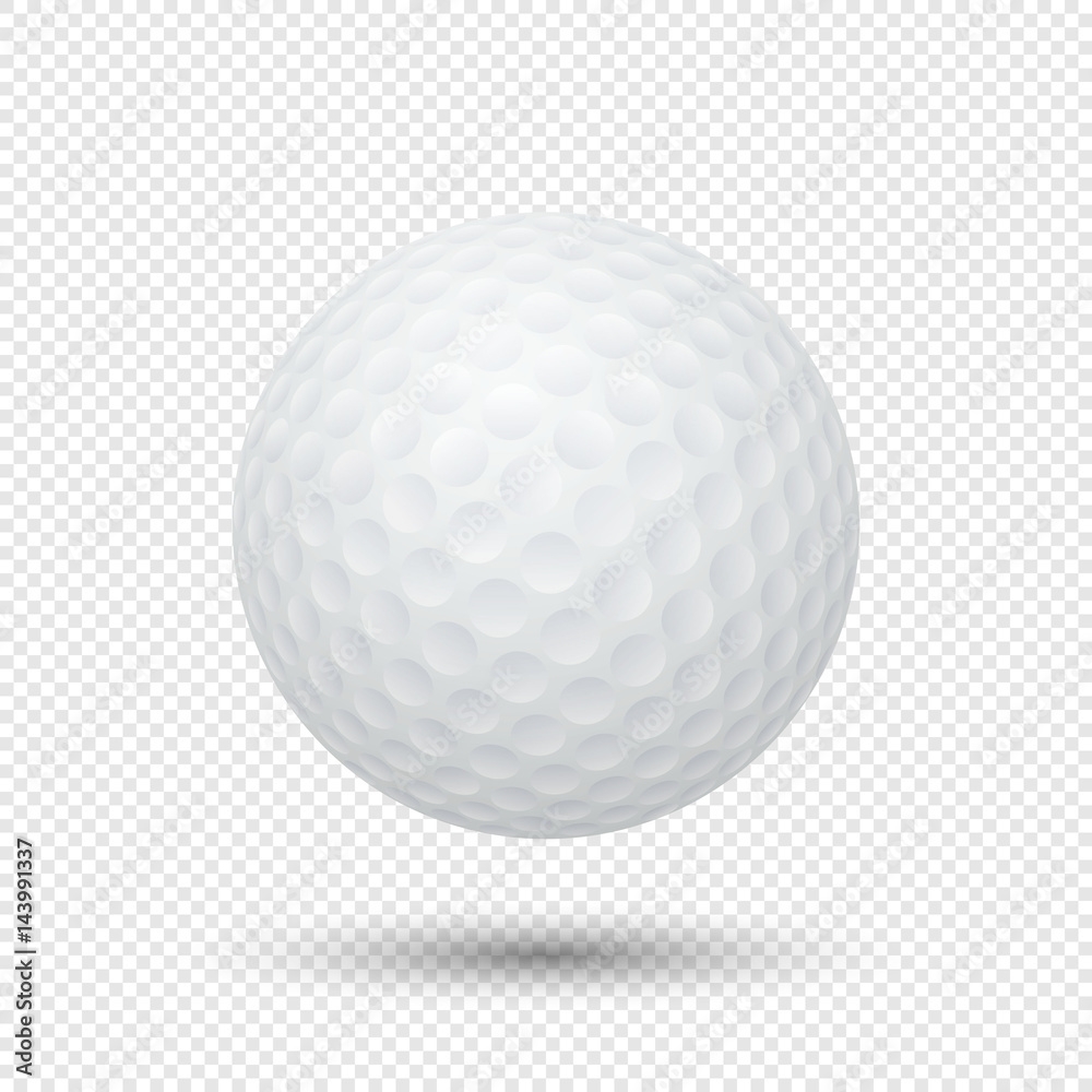 Stock Vektorgrafik Vector Realistic Flying Golf Ball Closeup 
