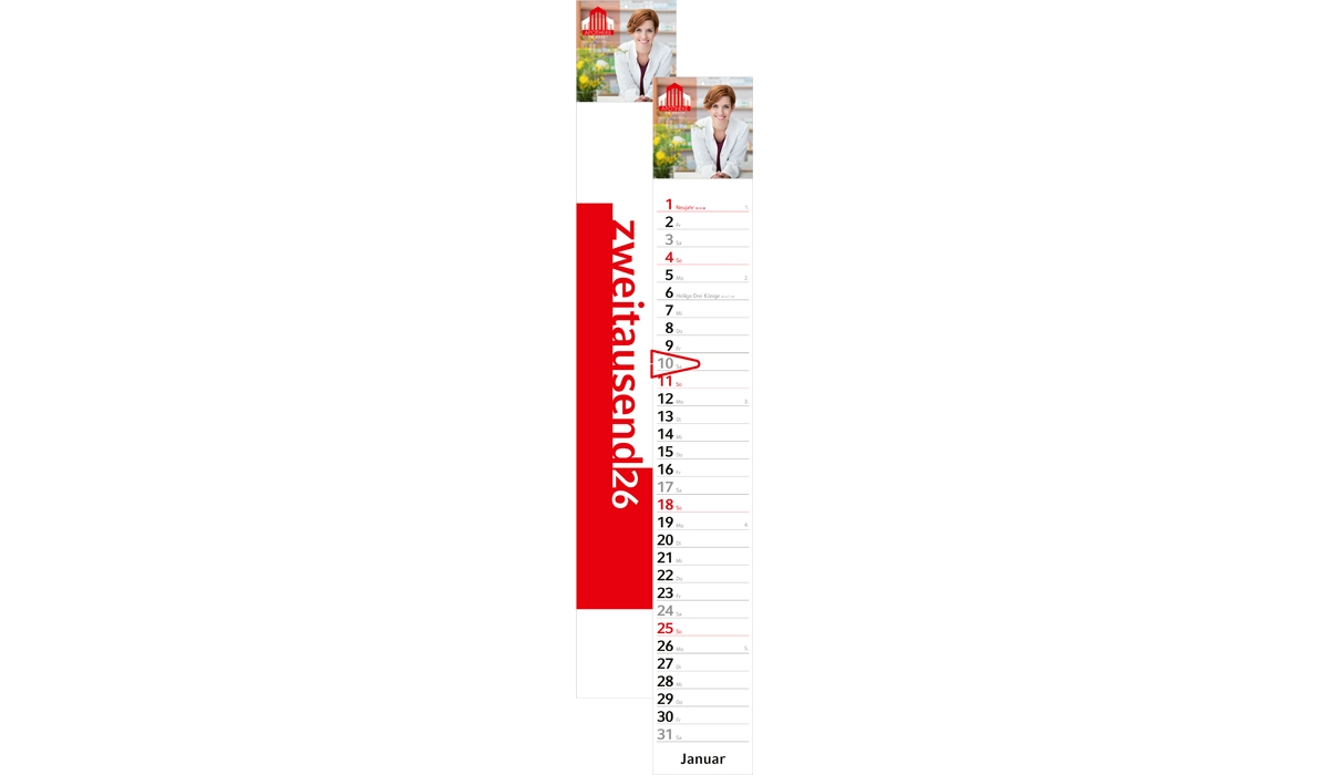 Strip Calendar 2026 Combi Strip Calendar With Logo Printed 