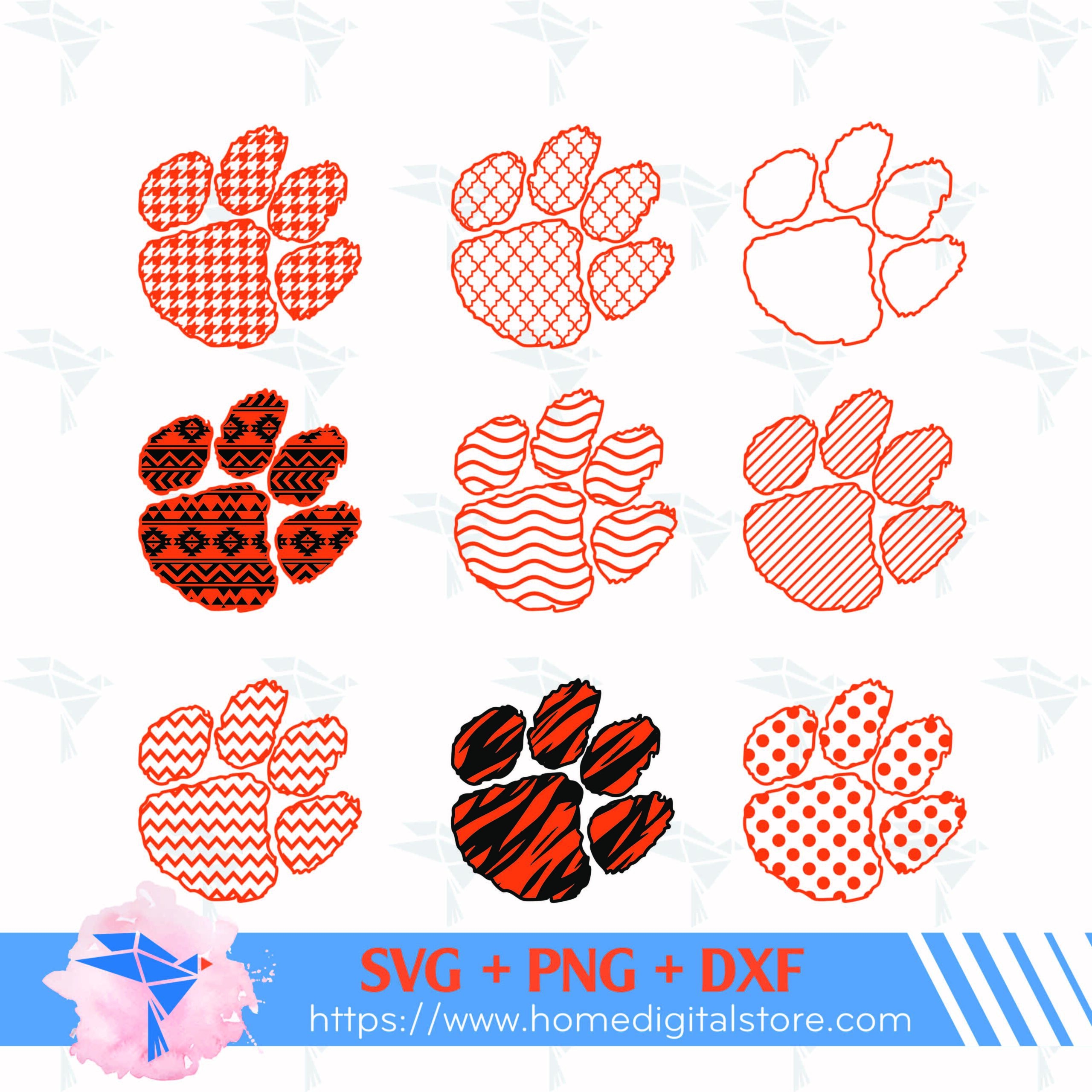Tiger Paw SVG PNG DXF