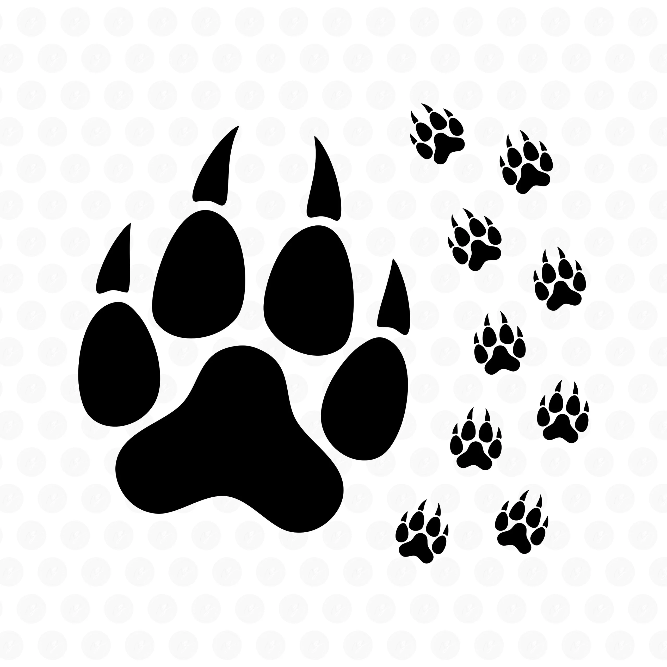 Tiger Paw SVG Wild Cat Paw PNG Lion Claw Vector Cricut Cut File 