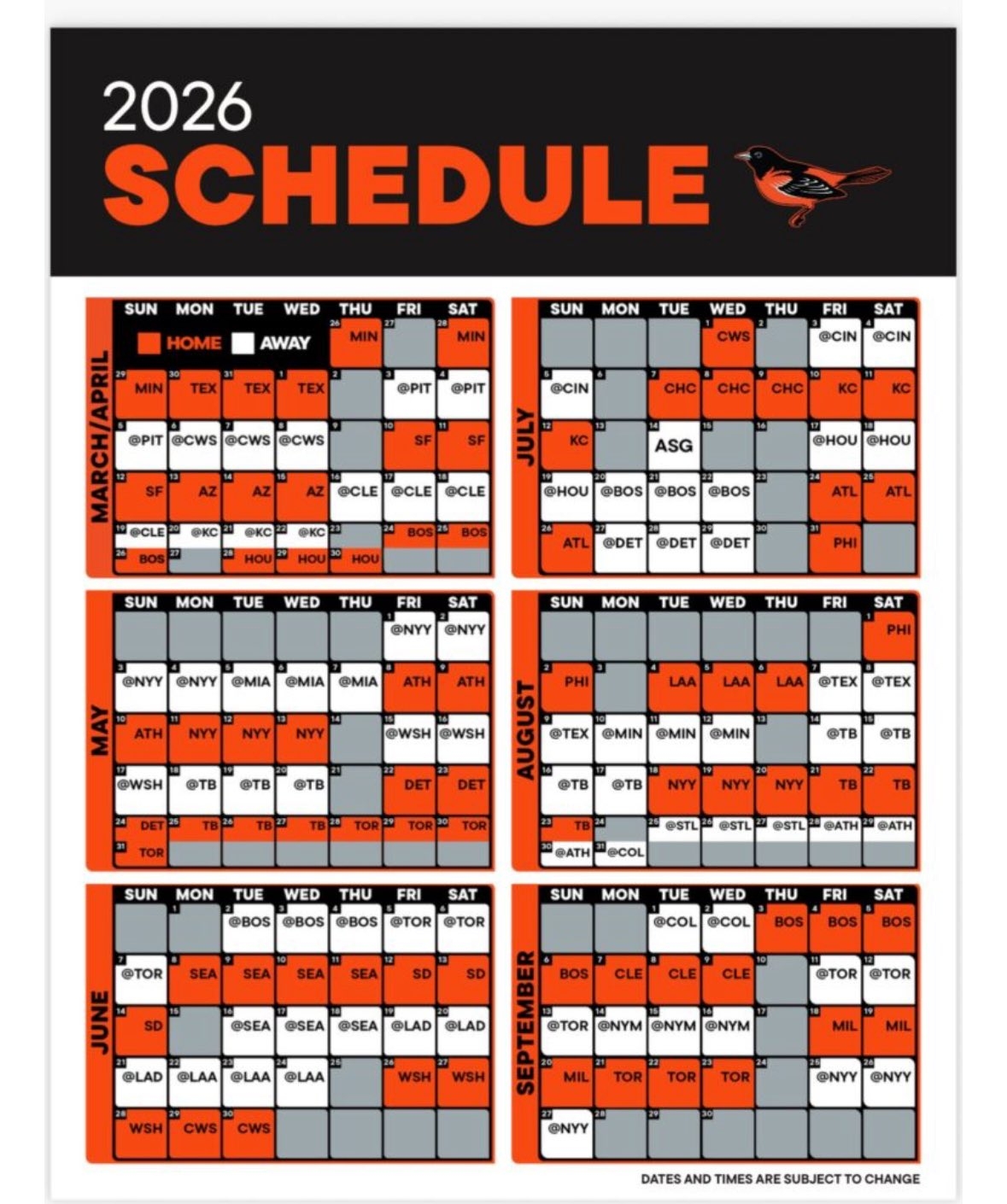 Tyler Barberis On X The Official 2026 Baltimore Orioles Schedule 
