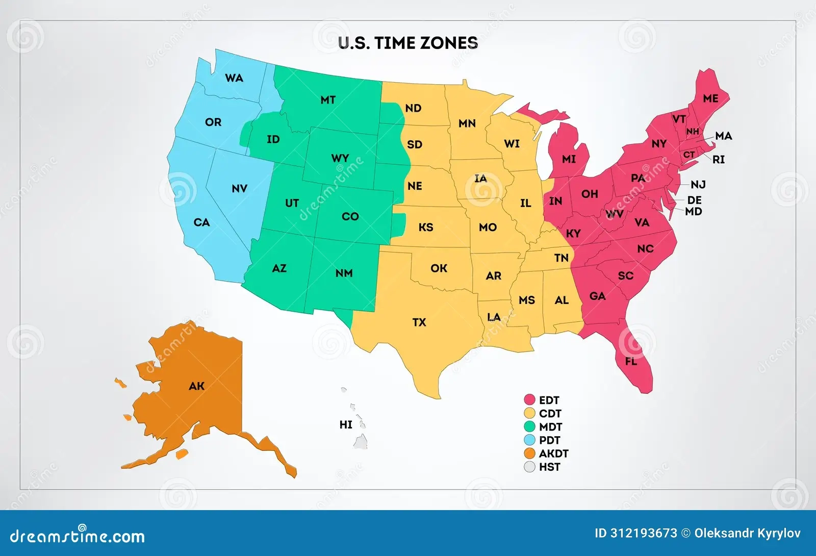 Printable Usa Time Zone Map