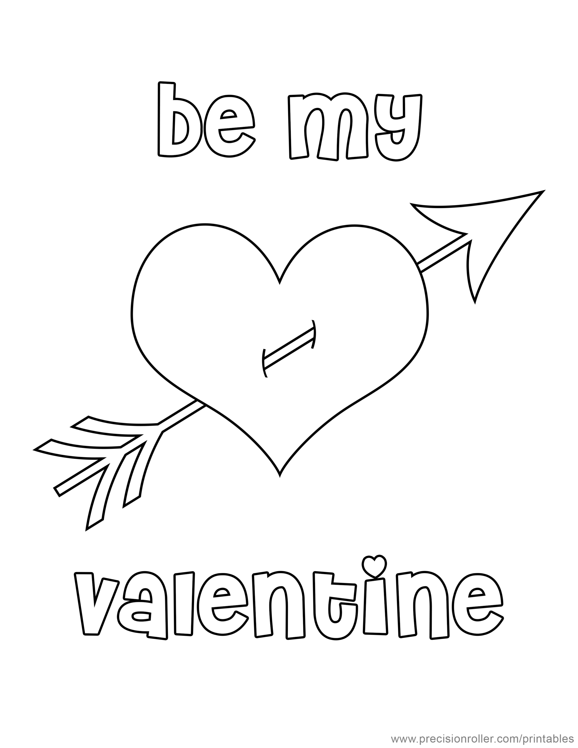 Printable Coloring Valentine