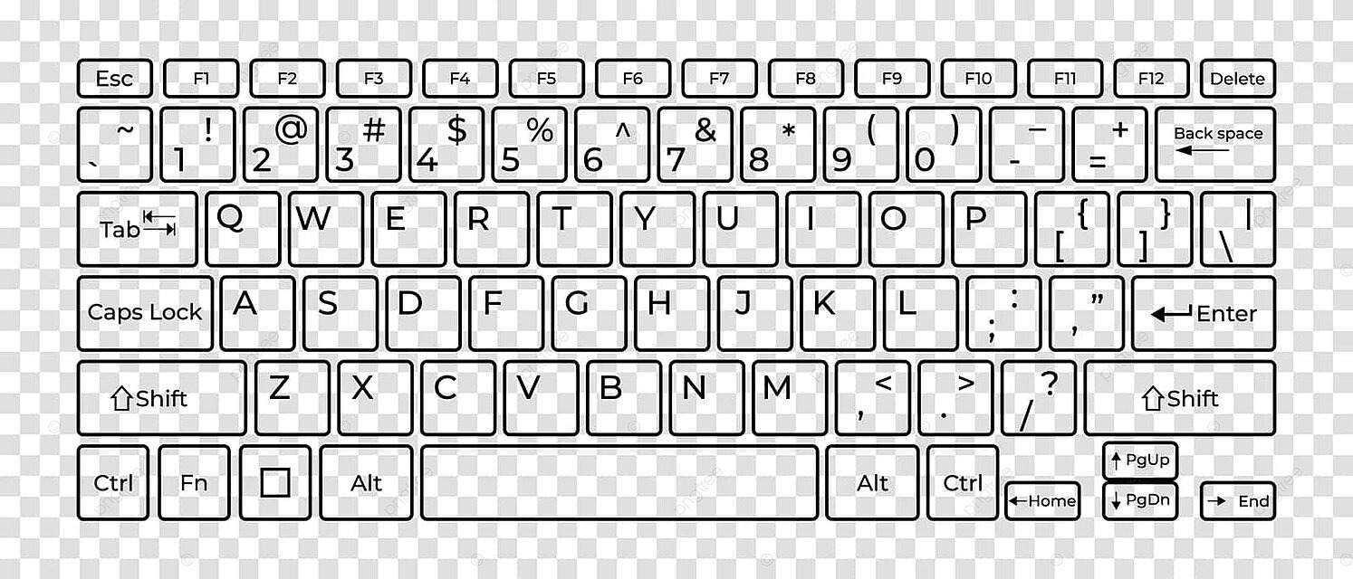 Vector Illustration Of A Keyboard Button Layout Template With 