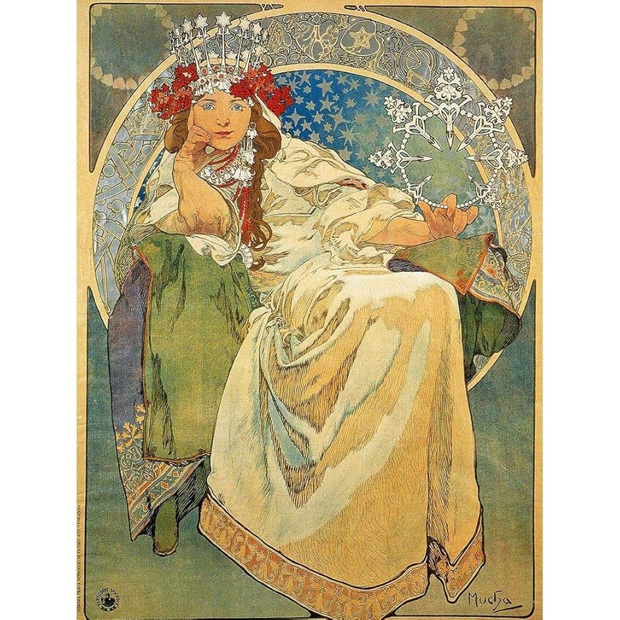 Wee Blue Coo Alphonse Mucha Princess Hyacinth 1911 Old Master Painting Art Print Poster Wall Decor 12X16 Inch Amazon co uk Home amp Kitchen