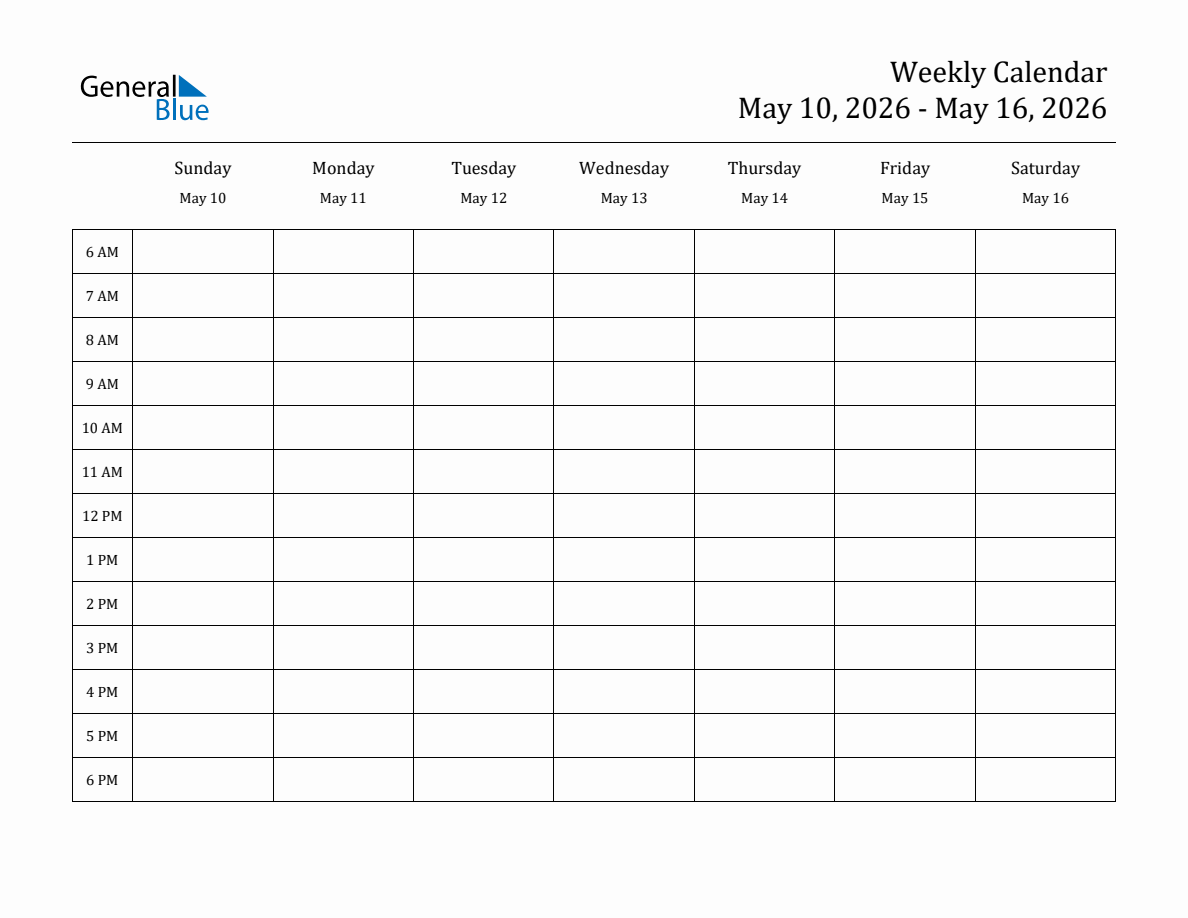 Free Printable Weekly Planner Calendar With Time Slots 2026