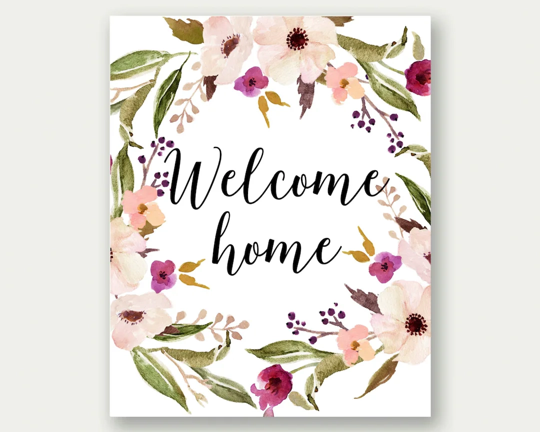 Welcome Home Printable Housewarming Gift Welcome Home Wall Art New 