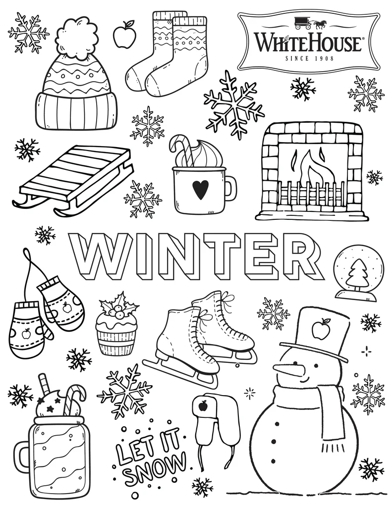 Winter Coloring Page Printable White House Foods Official