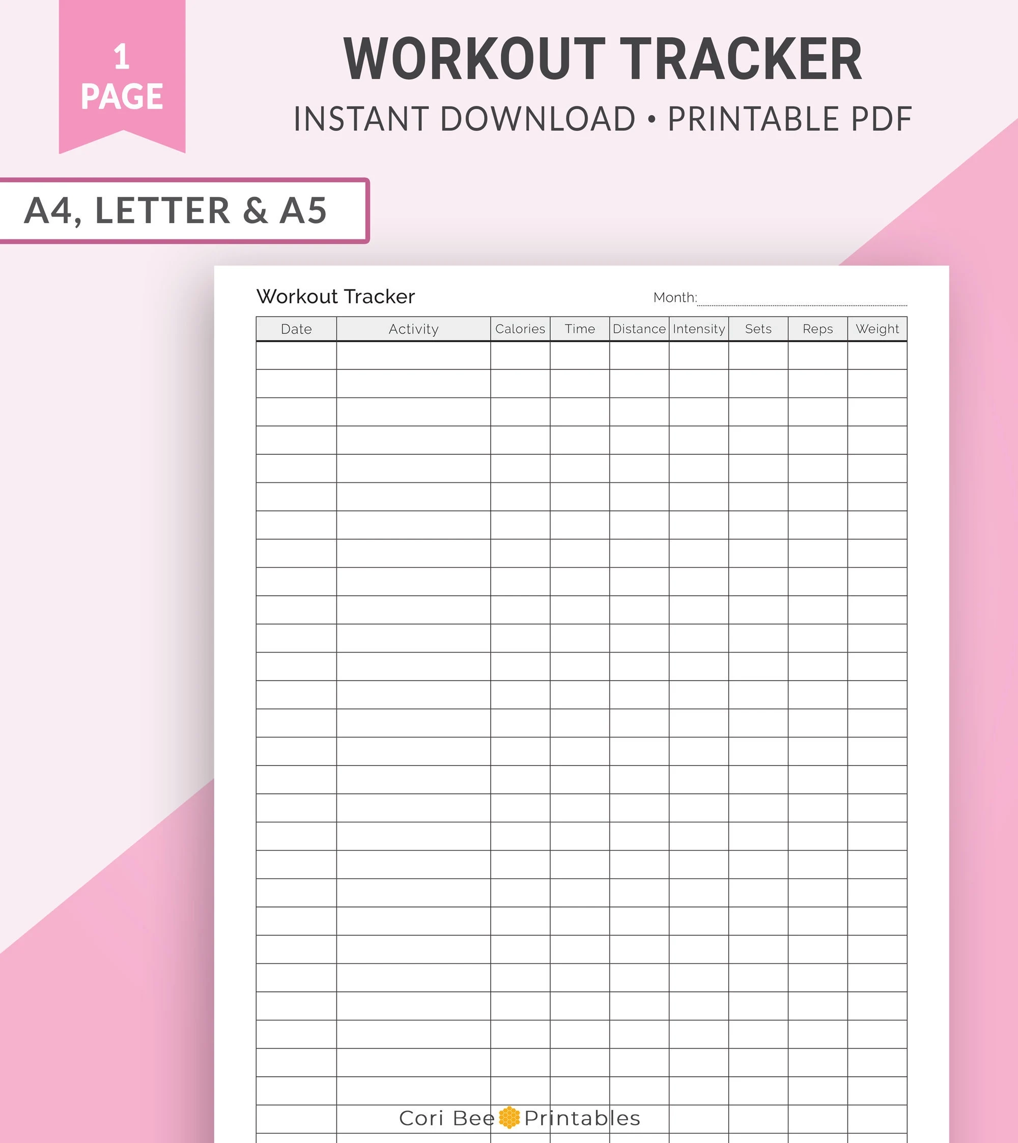 Workout Tracker Printable