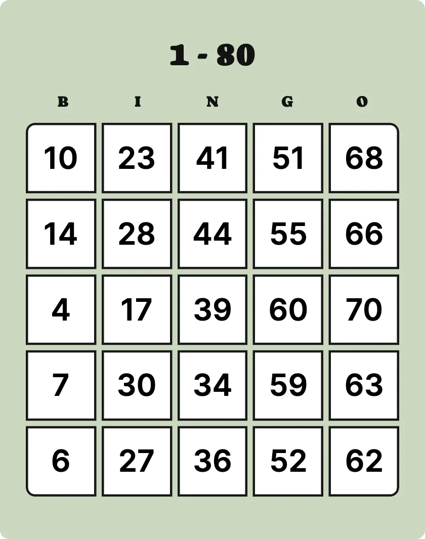1 80 Bingo Printable amp Customizable Bingo Card Creator