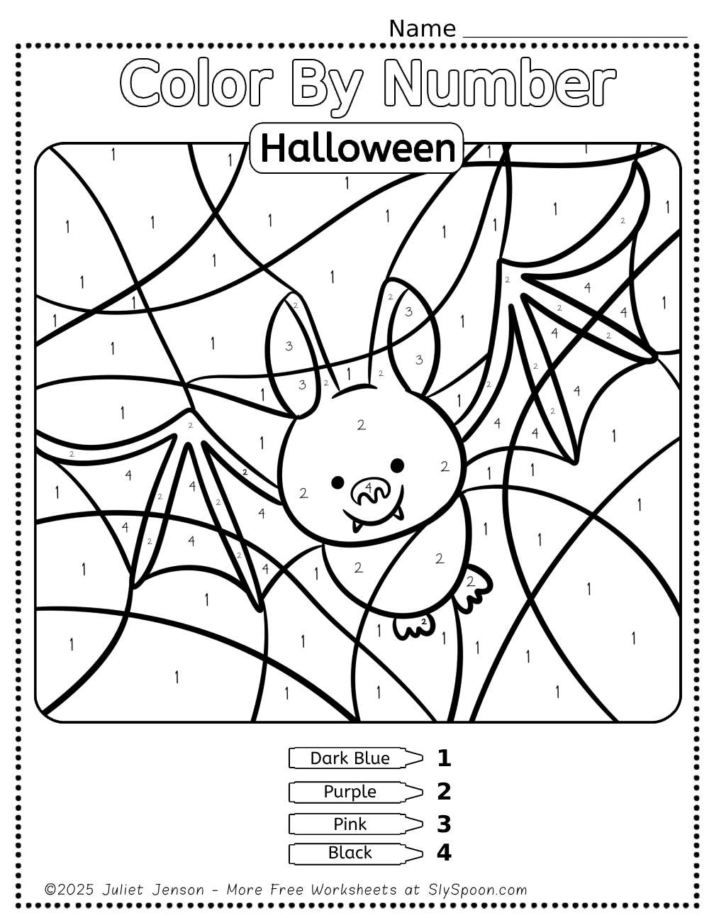 10 Free Printable Halloween Themed Color By Number Worksheets For 