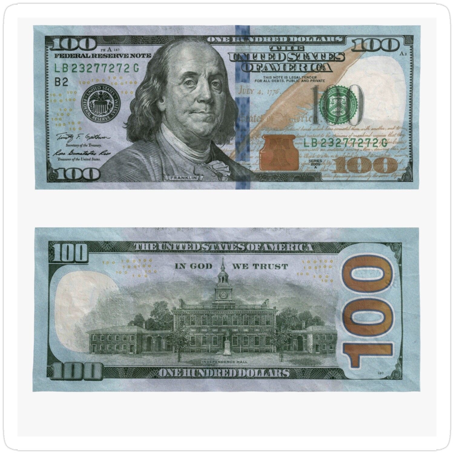 One Hundred Dollar Bill Printable