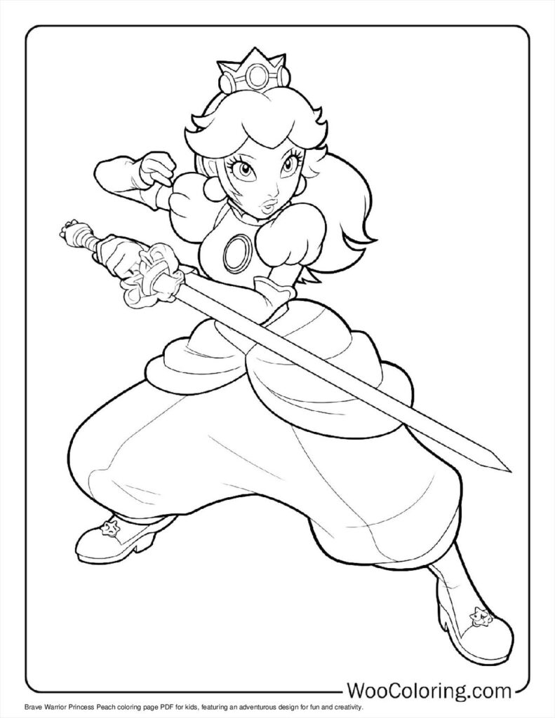 Printable Princess Peach Coloring Pages