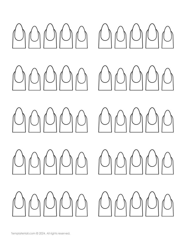 Printable Blank Nail Template
