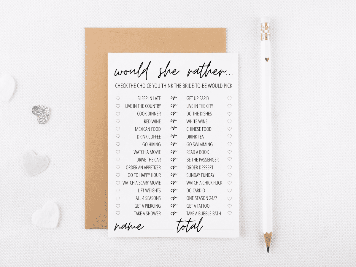 12 Free Printable Bridal Shower Games Modern MOH
