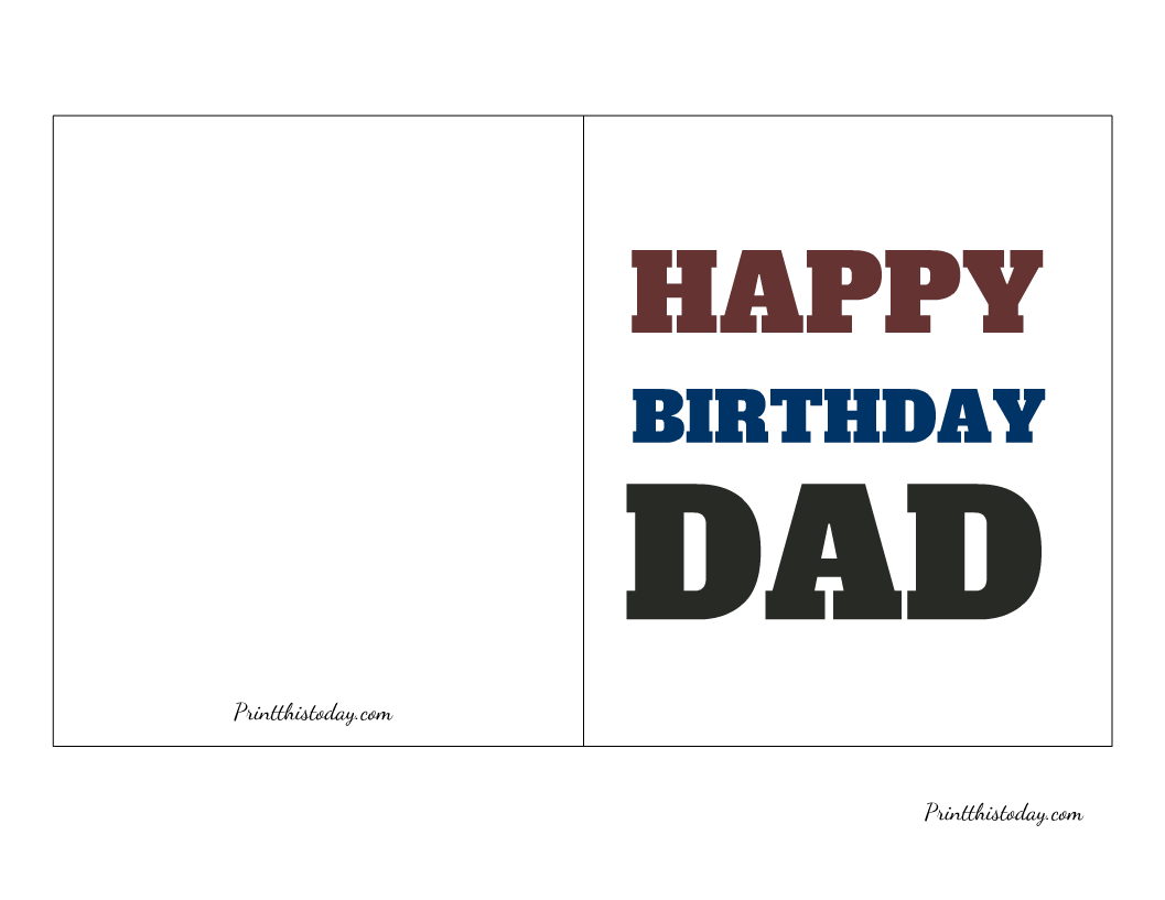 Printable Happy Birthday Dad Cards