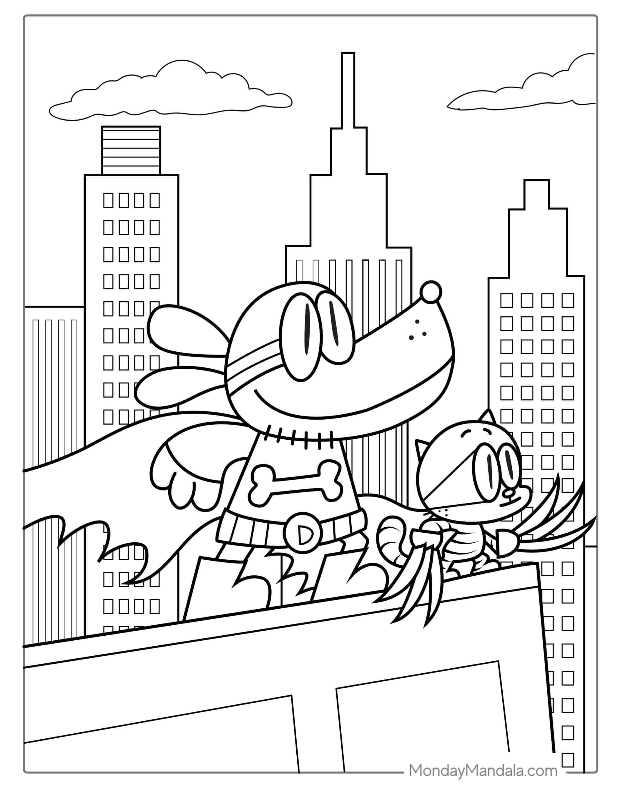 19 dog man coloring pages free pdf printables