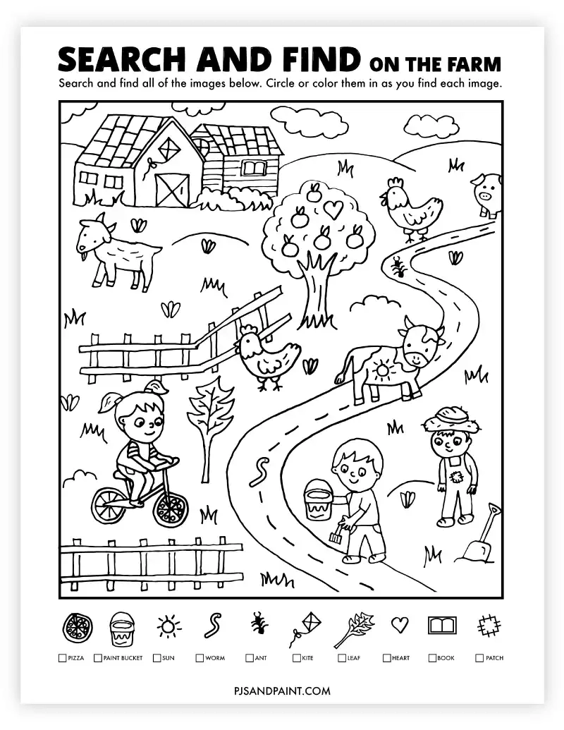 19 Free Printable Search And Find Activities Pjs And Paint