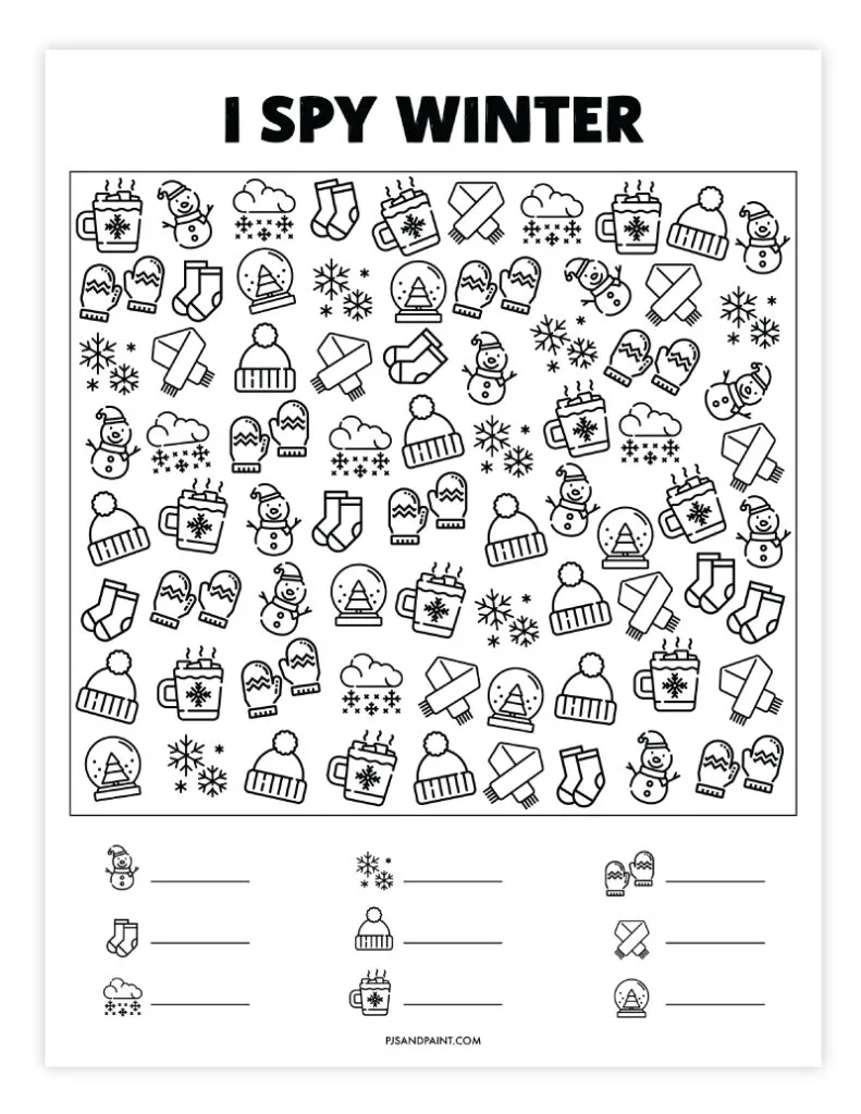 19 free printable winter games and activities pjs and paint