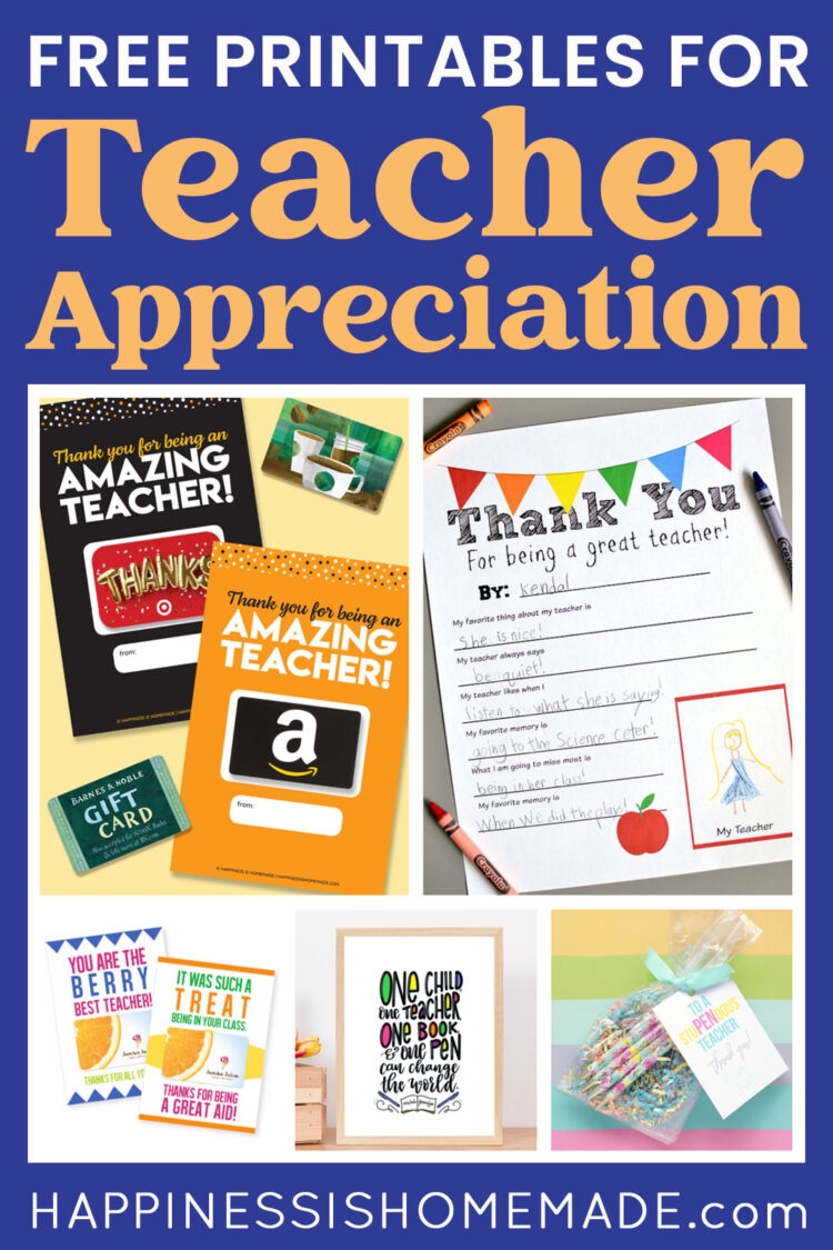 20 Teacher Appreciation Printables Happiness Is Homemade