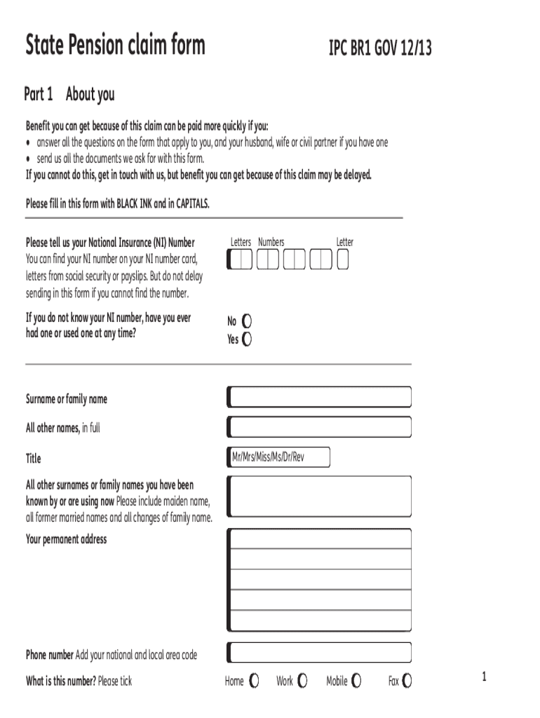 2013 2025 Form UK IPC BR1 GOV Fill Online Printable Fillable 