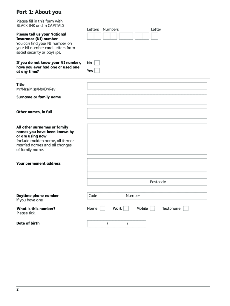 2014 2025 UK DWP Form BR1 Notes Fill Online Printable Fillable 
