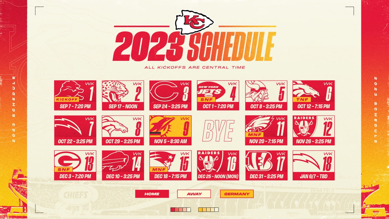 2023 Regular Season Schedule Finalized Chiefs Slated In Six 