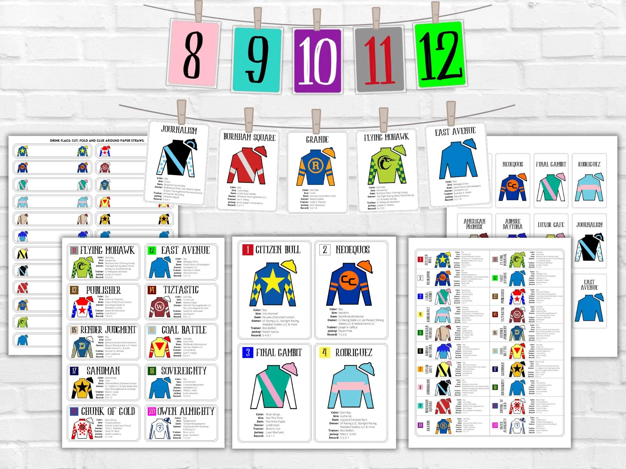 Kentucky Derby 2026 Horses Printable