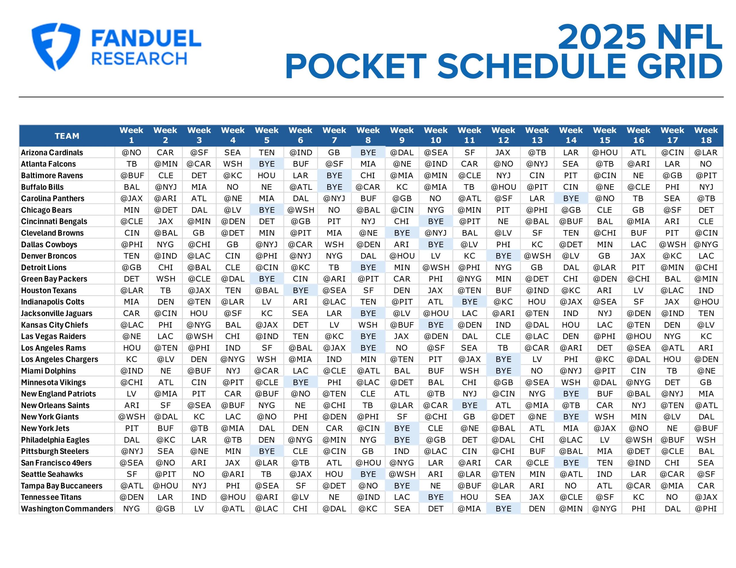 Nfl Week 10 Printable Schedule