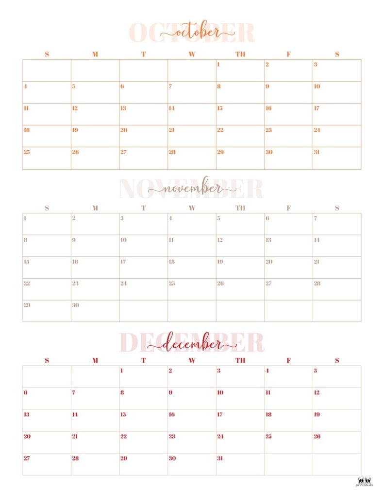 Printable 3 Month Calendar 2026