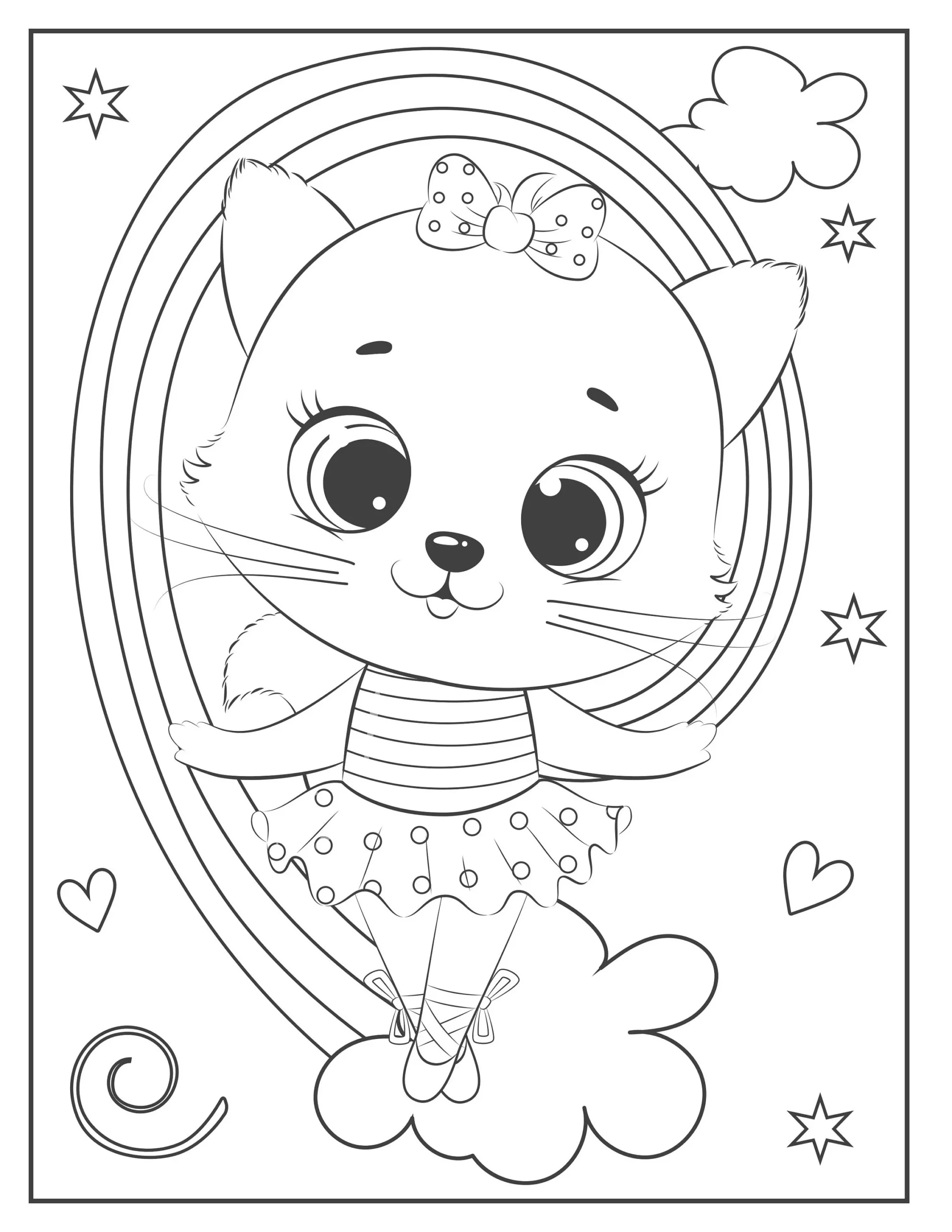 Kitten Coloring Sheets Printable
