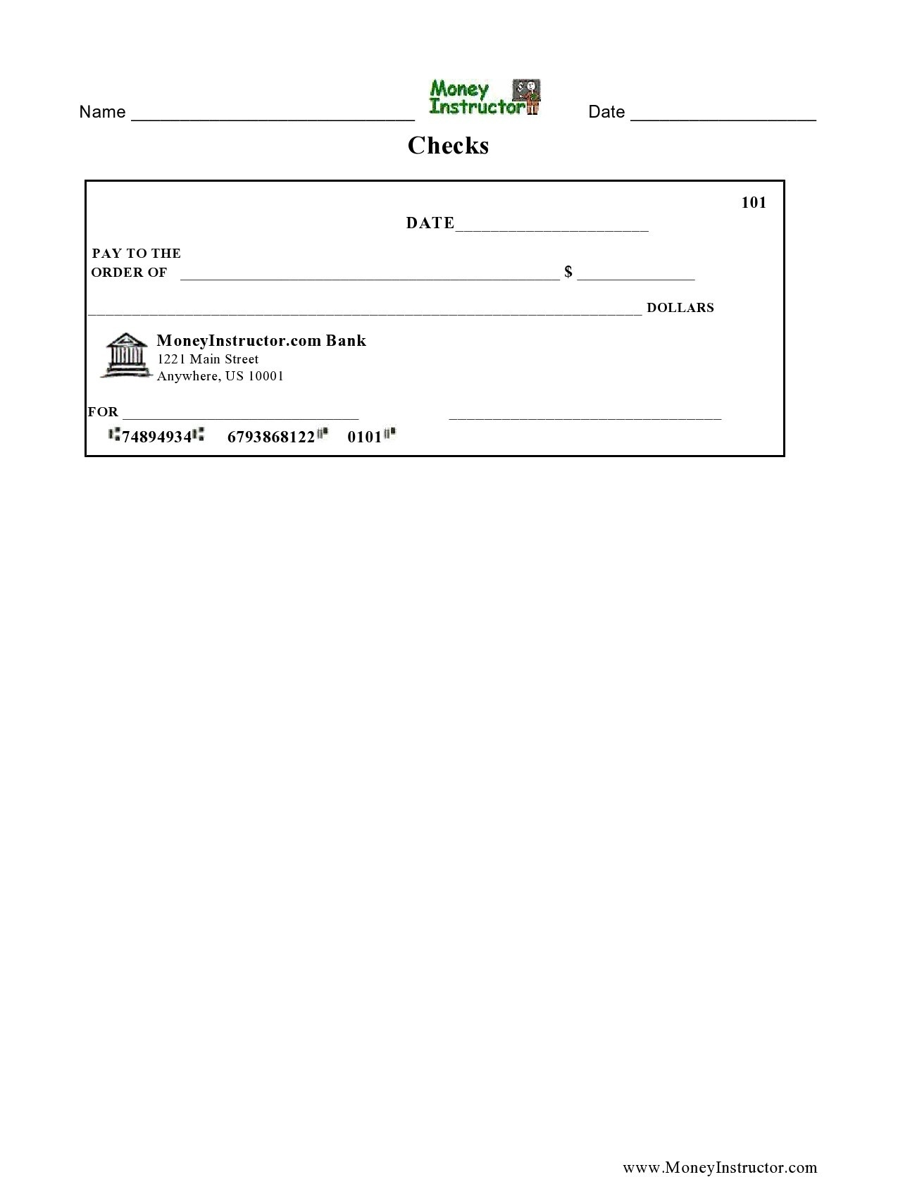 Printable Check Templates