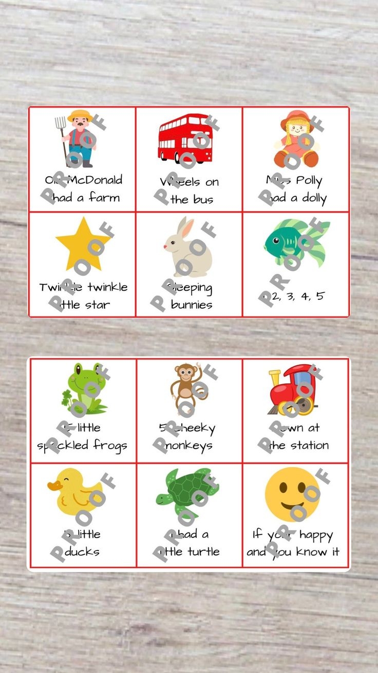 24 Printable Nursery Rhyme Cards Baby Toddler And Pre School 