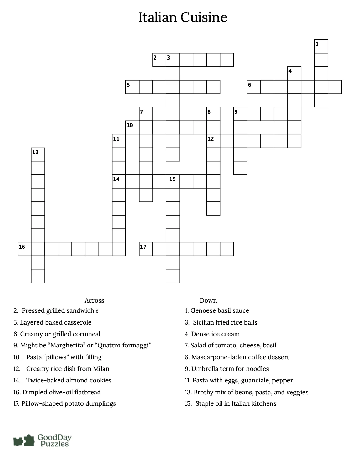 Printable File Format Crossword