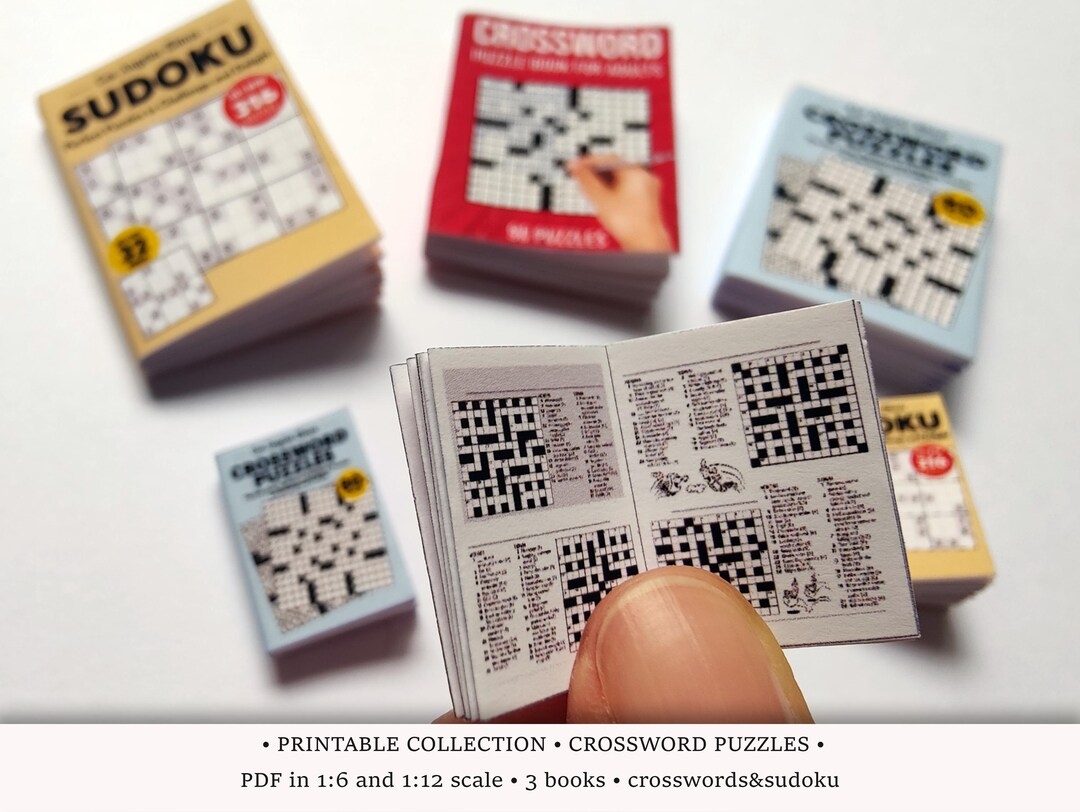 3 Crossword Puzzle Books PRINTABLE 1 6 And 1 12 Scale PDF 